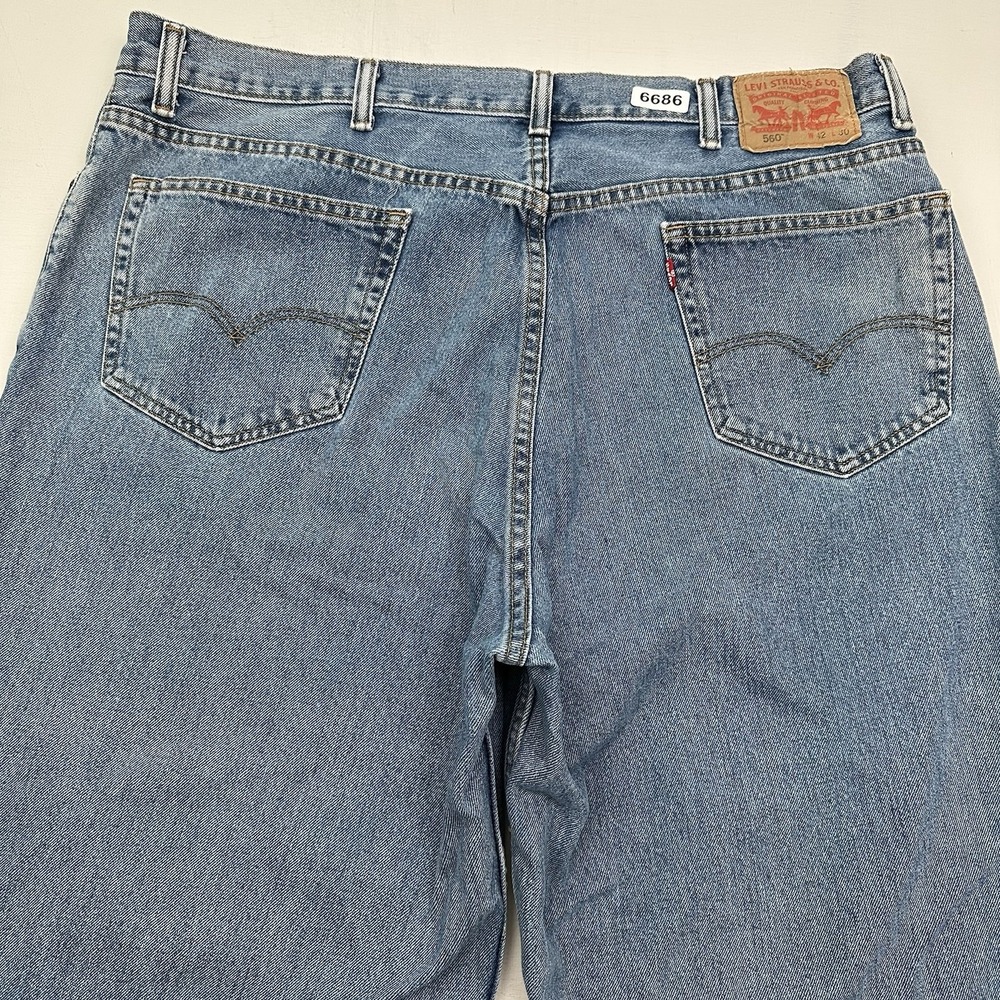 Y2K Levi's 560 Comfort Tapered Denim Jeans Men 42x30 Loose Baggy Light Wash Blue